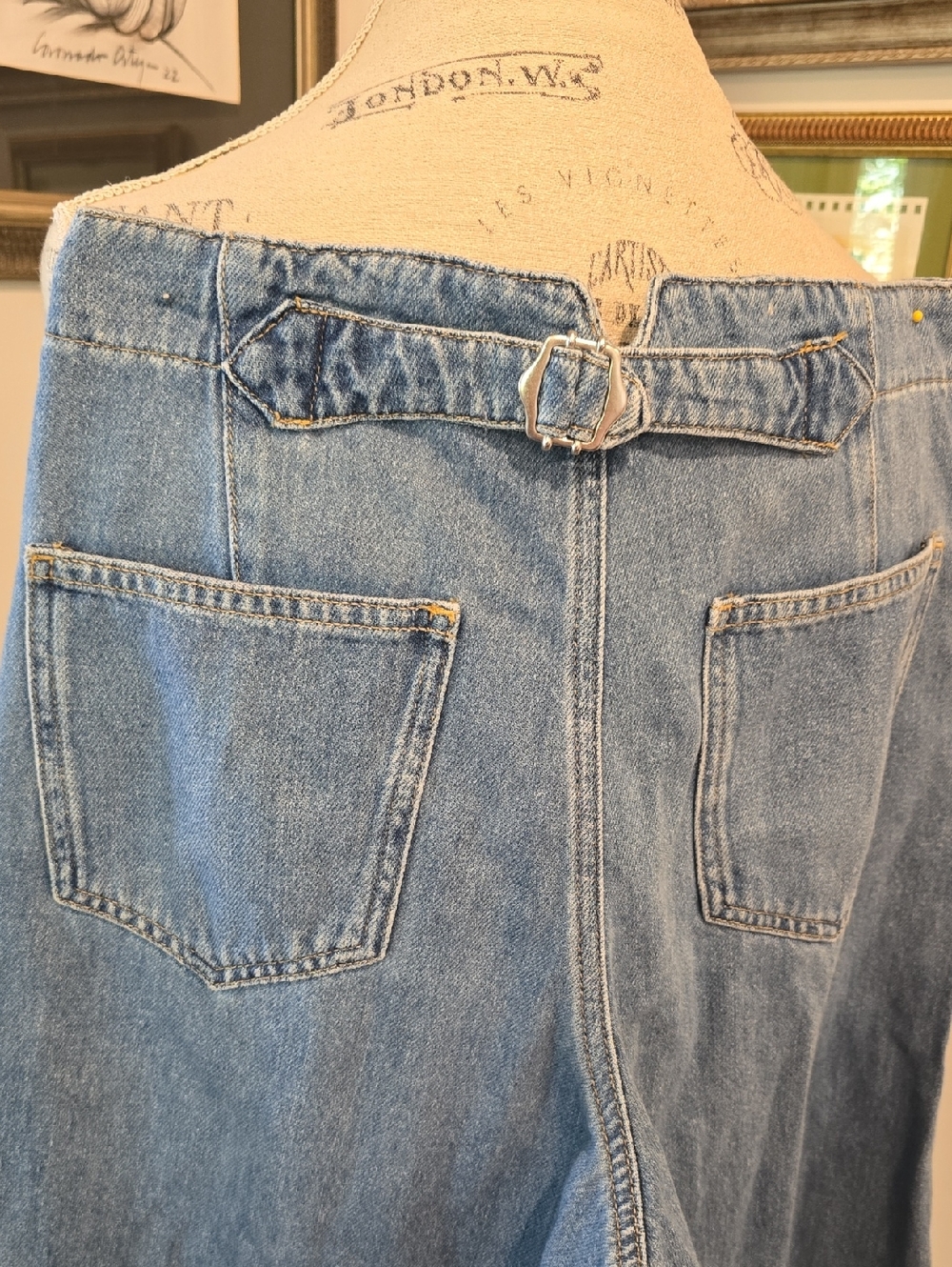 Pilcro Wide-Leg Flare Jeans in Light Blue Denim - Picture 8 of 9